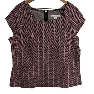 SOUTHERN TIDE Women's Pink Blue‎ Zig Zag Short Sleeve Shirt Size 14 NWT